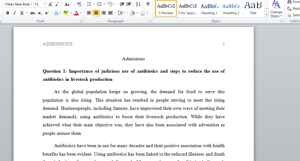 use of antibiotics in health of people