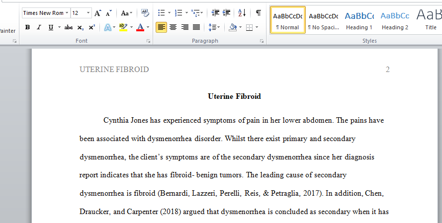  pathophysiology of Cynthia Jones