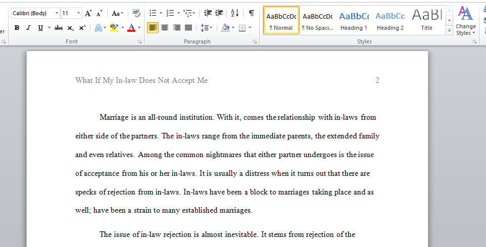what if my in law doesnot accept me