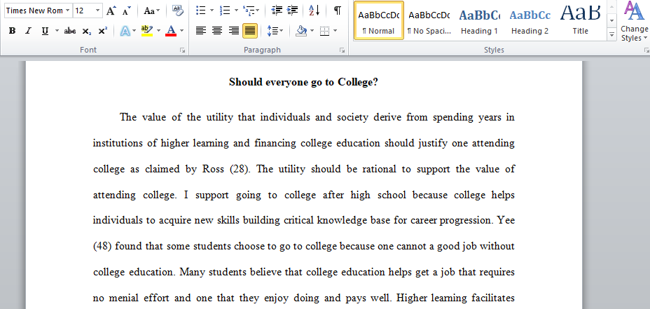 Should everyone go to College?