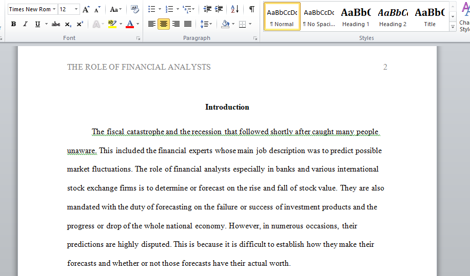  Discuss The Role of Financial Analyst