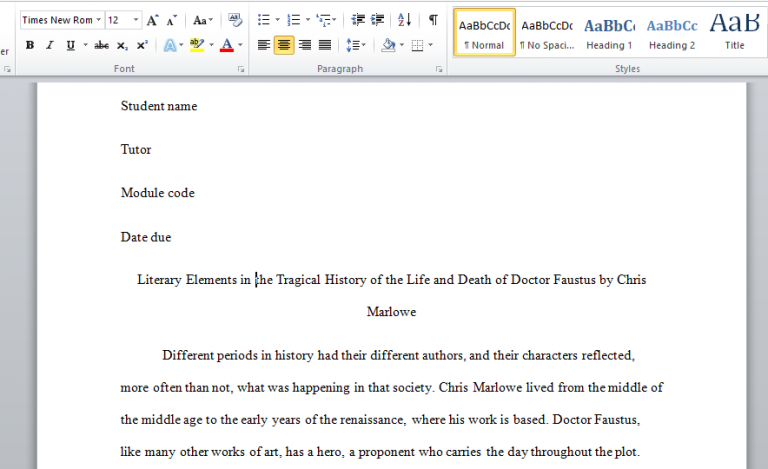 doctor faustus essay