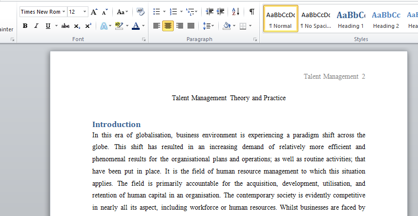 Talent Management Theory and Practice