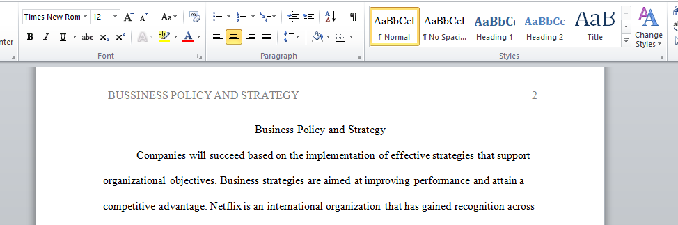 Business Policy and Strategy