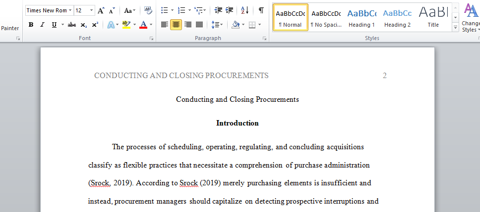 Conducting and Closing Procurements