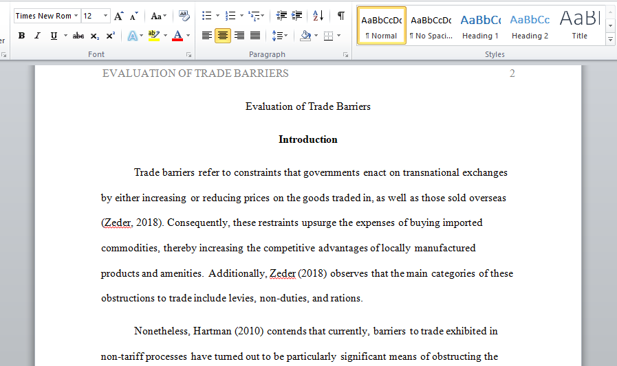 Critically evaluate trade barriers