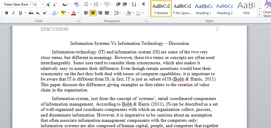 Discuss the Information Systems Vs Information Technology