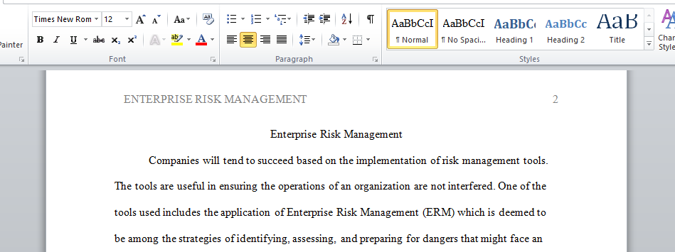 Enterprise Risk Management