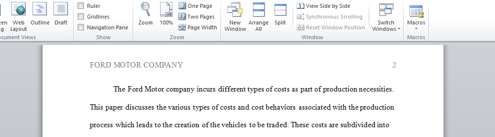 thesis about ford motor company