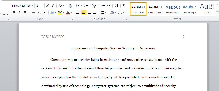 Importance of Computer System Security