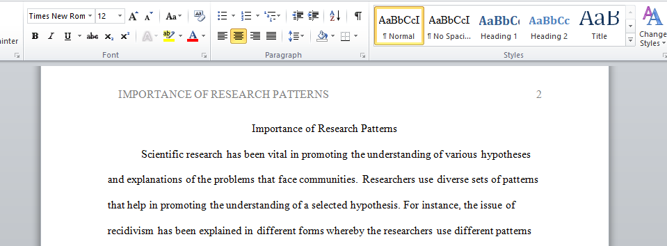 Importance of Research Patterns