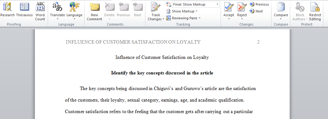 Influence of Customer Satisfaction on Loyalty