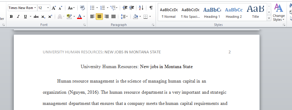 New jobs in Montana State