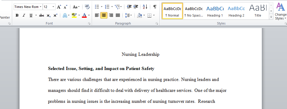 Nursing Leadership