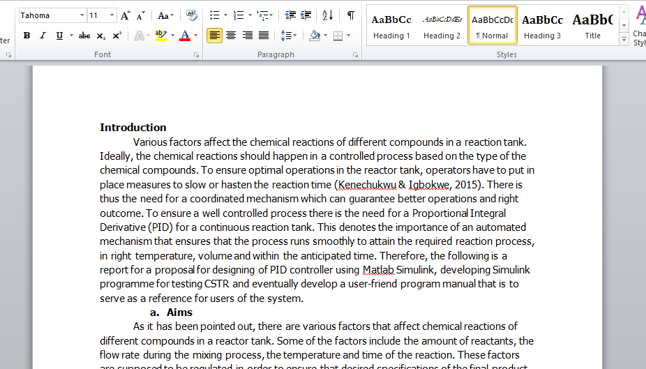 PID Controller Design for a Continuously Stirred Tank Reactor (CSTR)