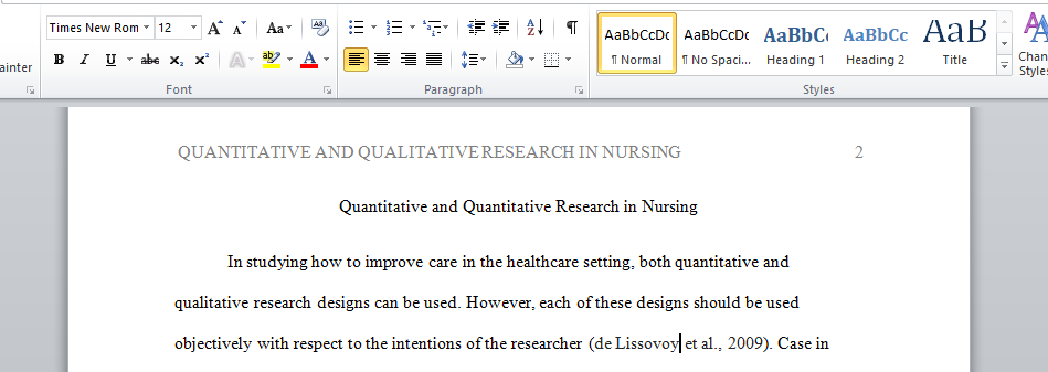 Quantitative and Quantitative Research