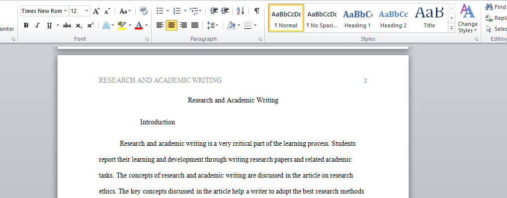 Research and Academic Writing