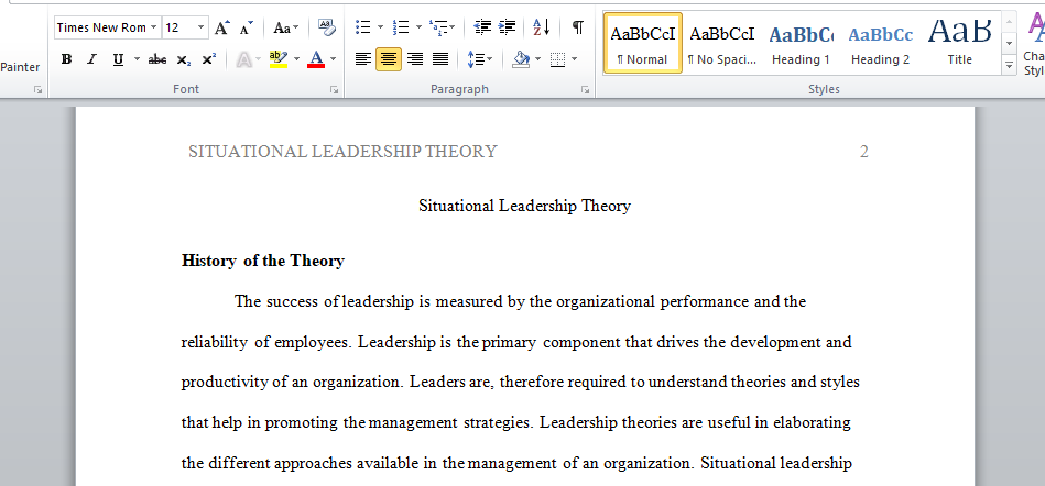 Situational Leadership Theory