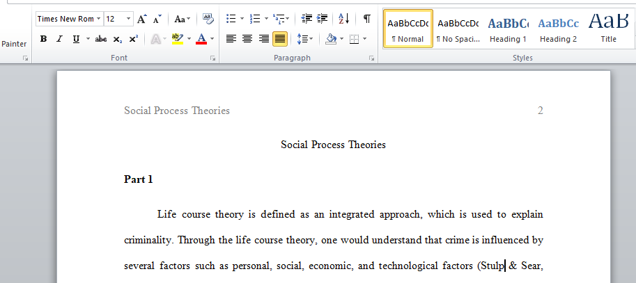 Social Process Theories