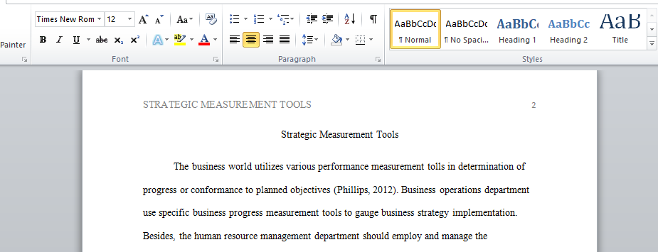 Strategic Measurement Tools