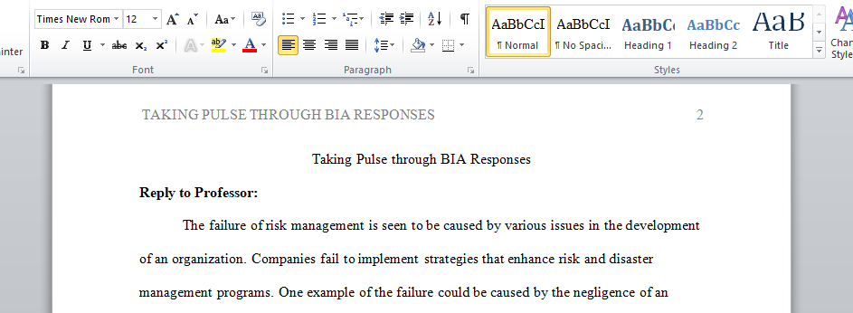 Taking Pulse through BIA Responses 