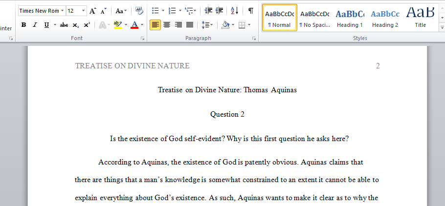 Treatise on Divine Nature