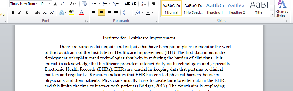 describe the working of an institute for healthcare improvement