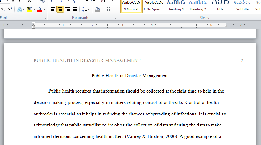 public health in disaster management