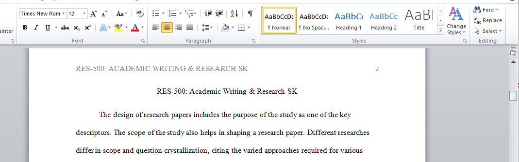 Academic Writing & Research SK