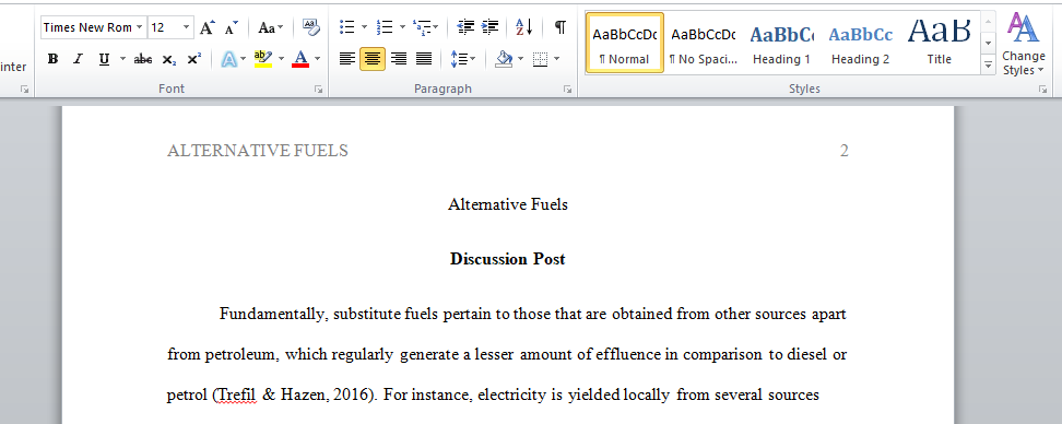 Alternative Fuels