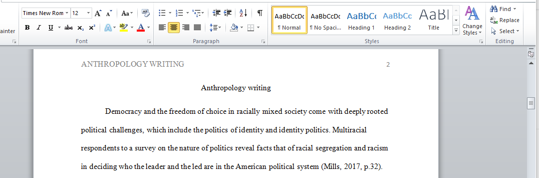 Anthropology writing