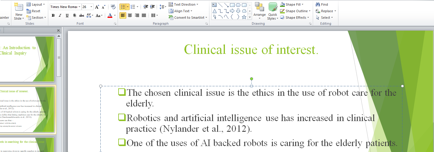 Clinical issue of interest