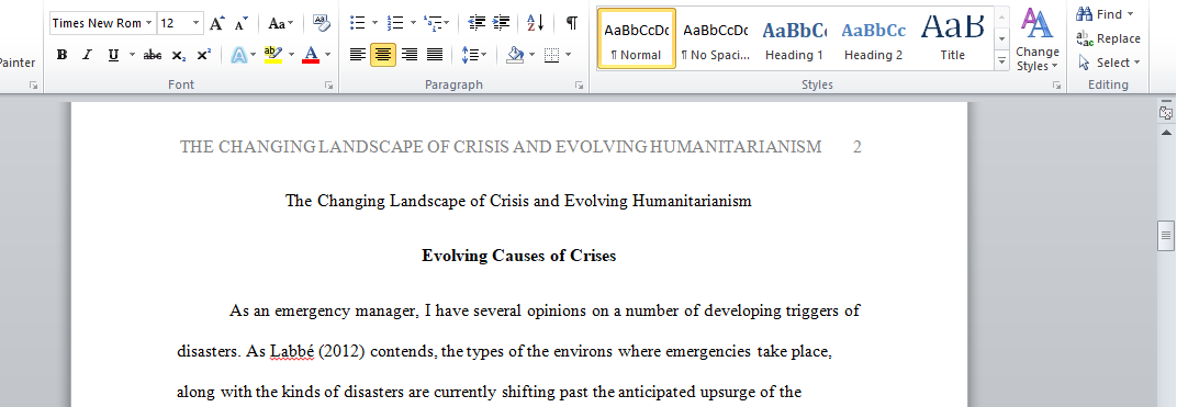 Evolving Causes of Crises