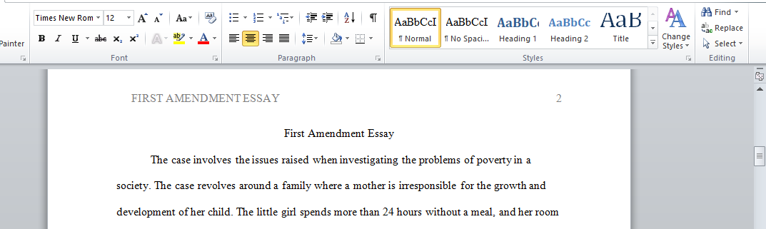 First Amendment Essay