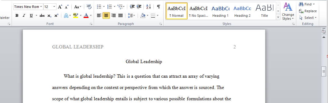 Global Leadership