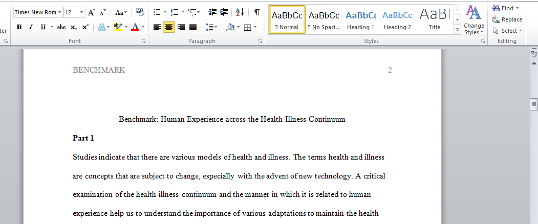 Human Experience across the Health-Illness Continuum