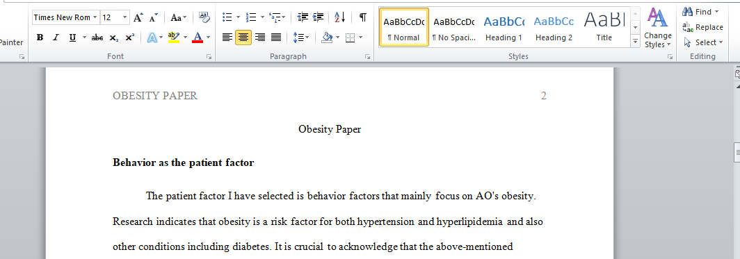 Obesity Paper