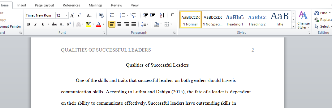 Qualities of Successful Leaders