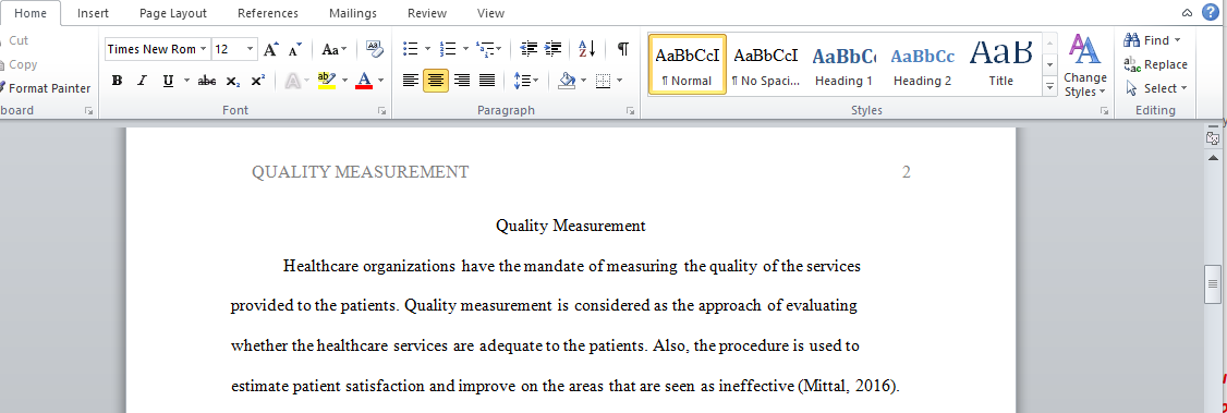 Quality Measurement