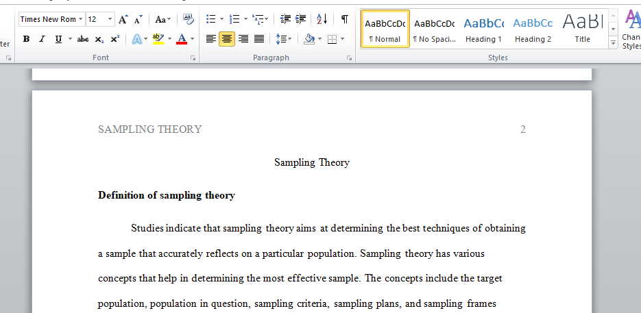 Sampling Theory