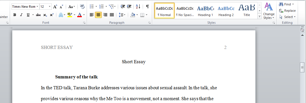 Short Essay