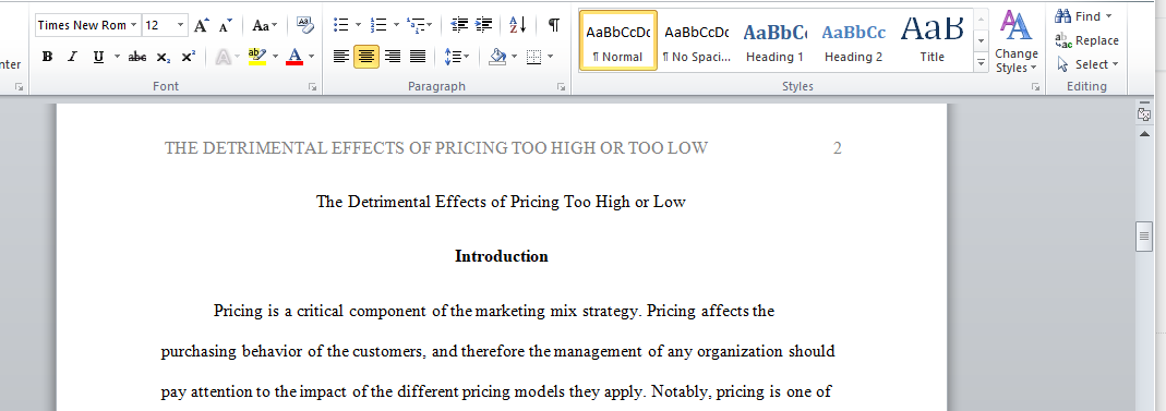 The Detrimental Effects of Pricing Too High or Low
