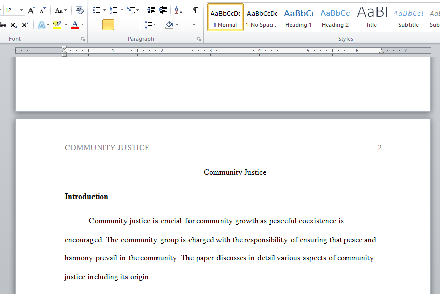 community justice essay