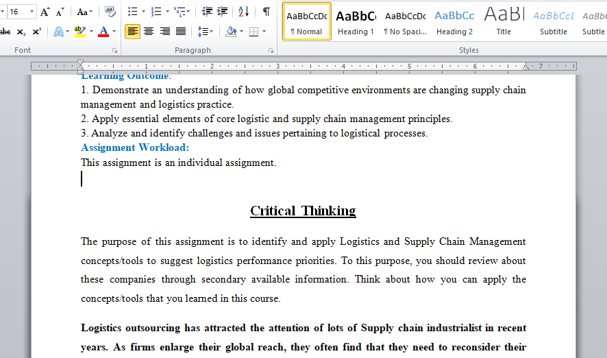 critical thinking supply chain