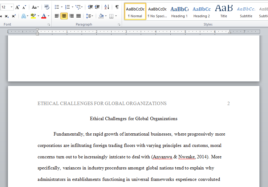 ethnic challenges for global organization