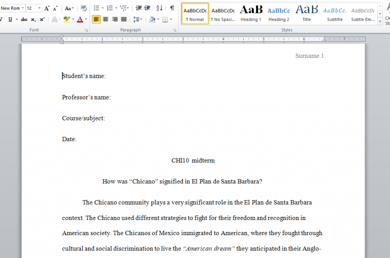 Describe the Chicano as signified in El Plan de Santa