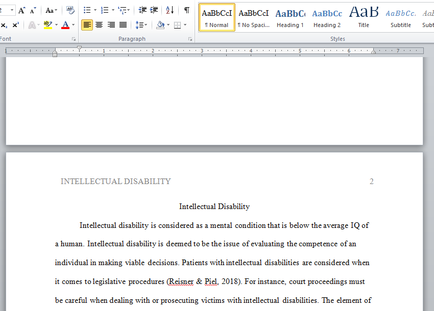intellectual disability essay