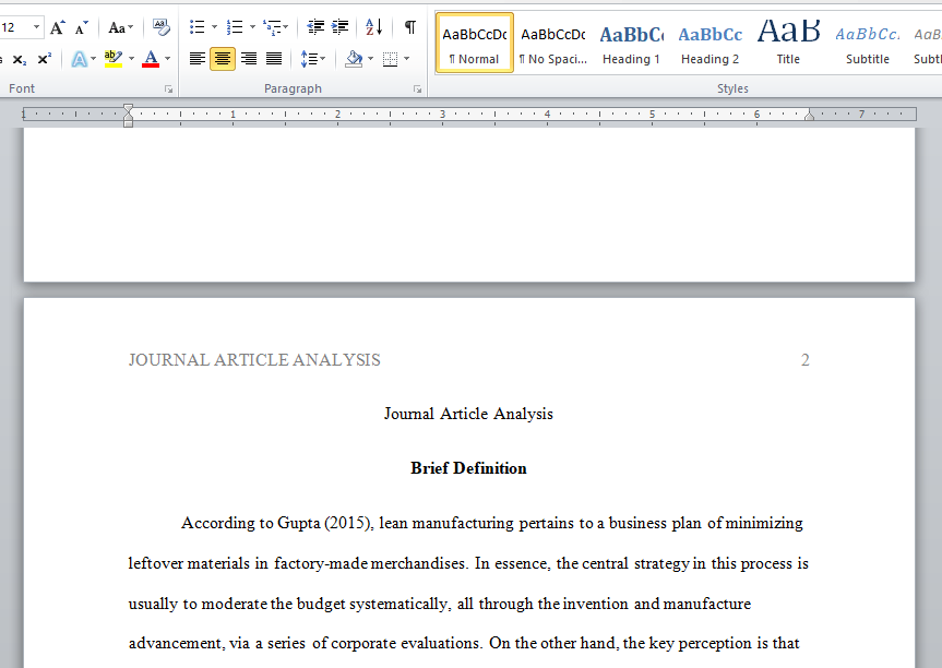 journal article analysis