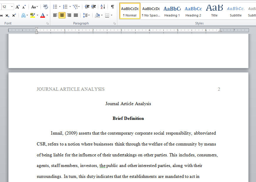 journal article analysis