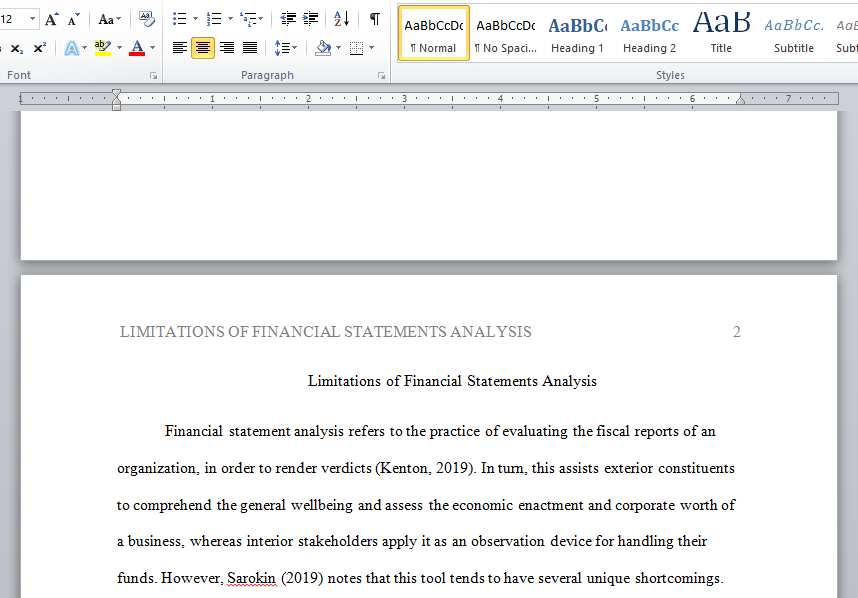 limitations of financial statement analysis